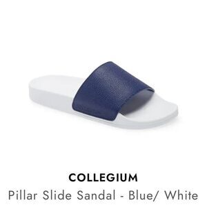 COLLEGIUM Men's Blue White Pillar Slide Sandal 41